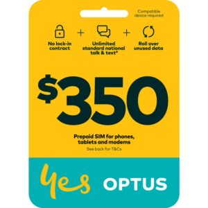 Optus $350 (Pay $265) Prepaid 365 Day Phone SIM