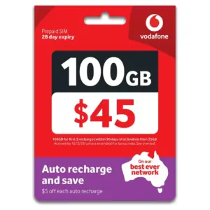 $45 Vodafone Tri Cut  Sim Starter Pack